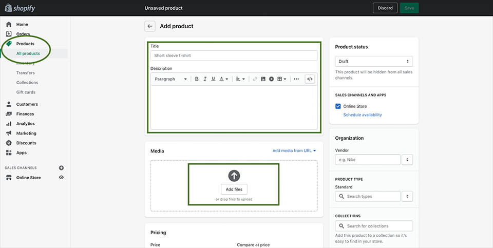 add products to shopify store