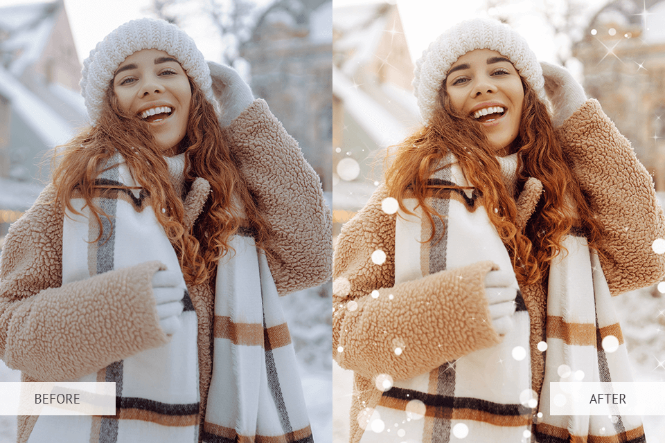 add sparkles before after