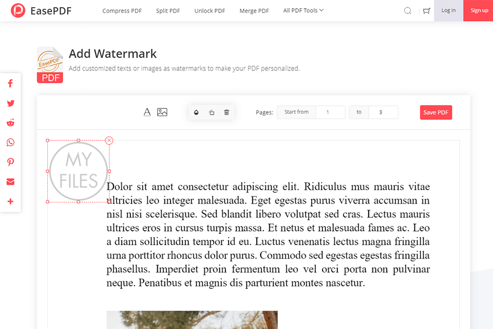 add watermark with easepdf online