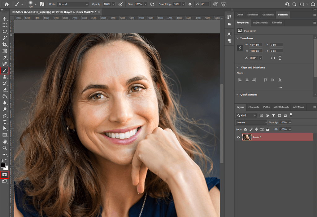 adding hair in photoshop use the brush tool