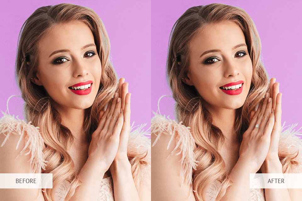 adding ring on photo woman