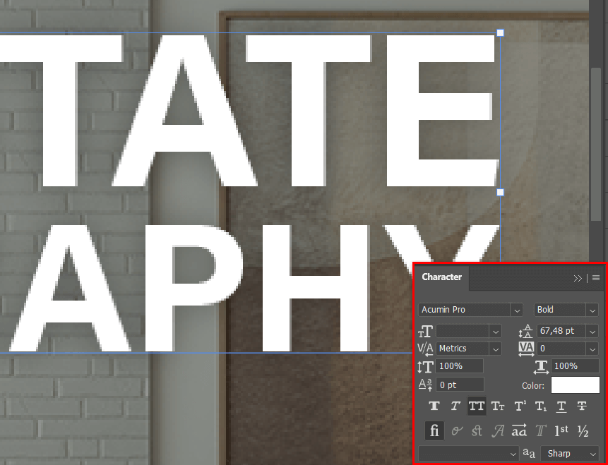 adding shadow to text in photoshop typing