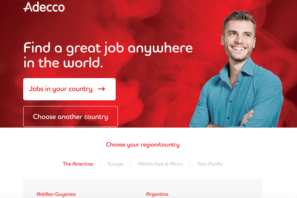 adecco recruiting company interface