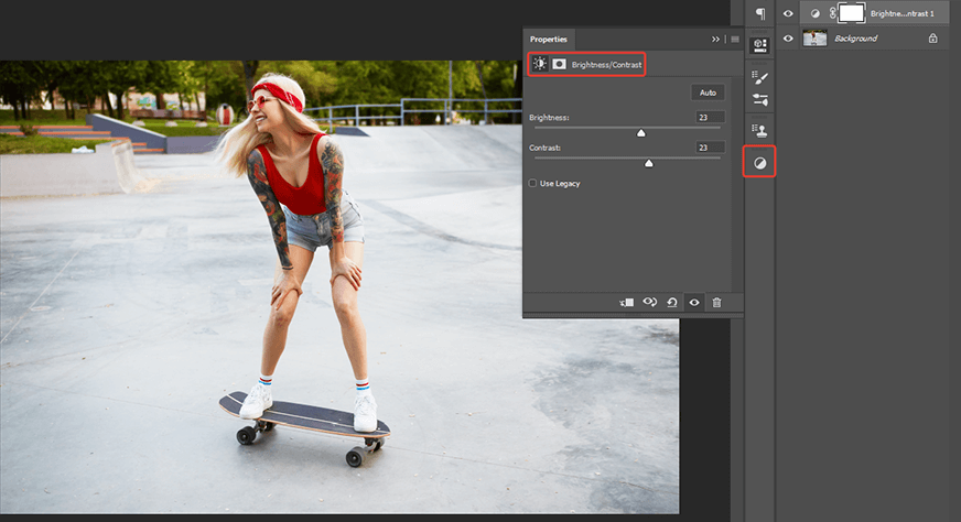 adjust contrast for tattoo photography