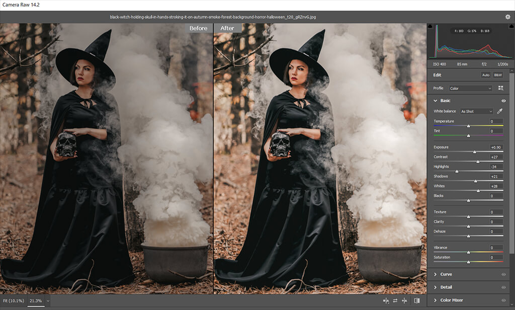 adjust exposure on pictures of cosplay