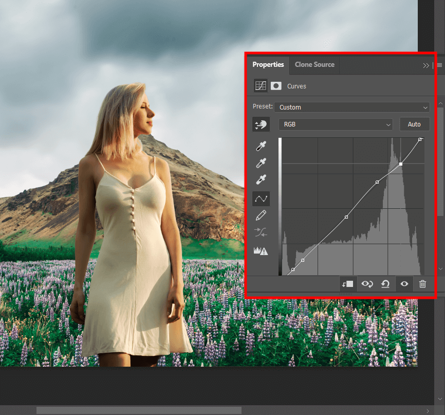 adjust shadows to match a color in photoshop