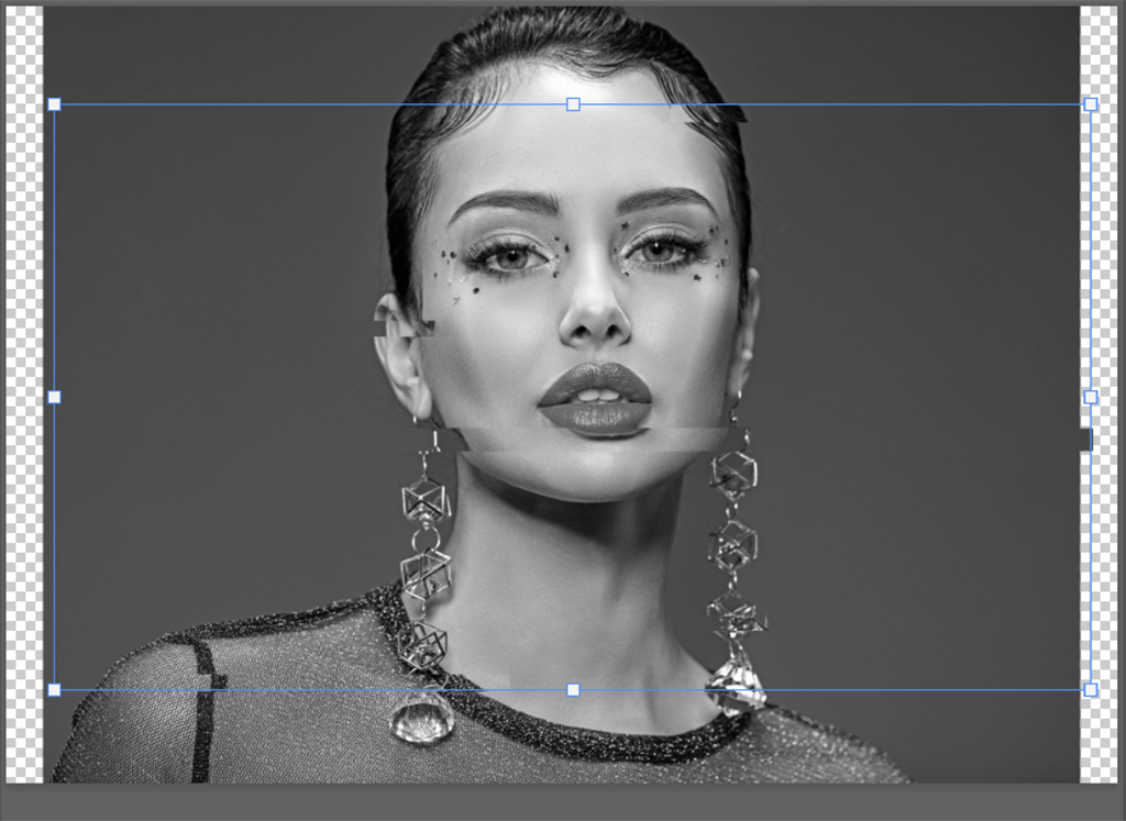 adjust the selection for glitch effect in photoshop