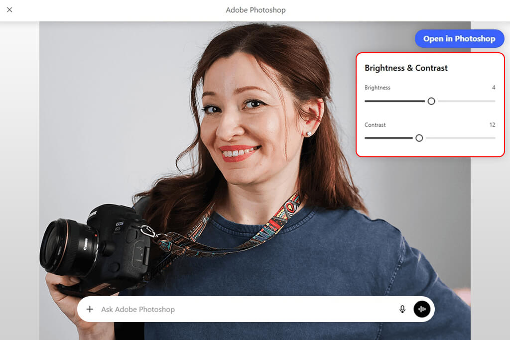 adjusting color and contrast sliders