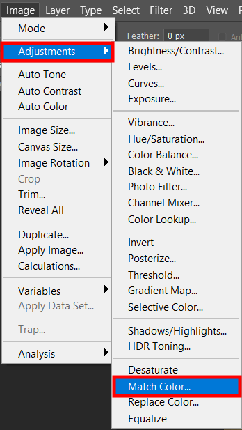 adjustment tool to match a color in photoshop