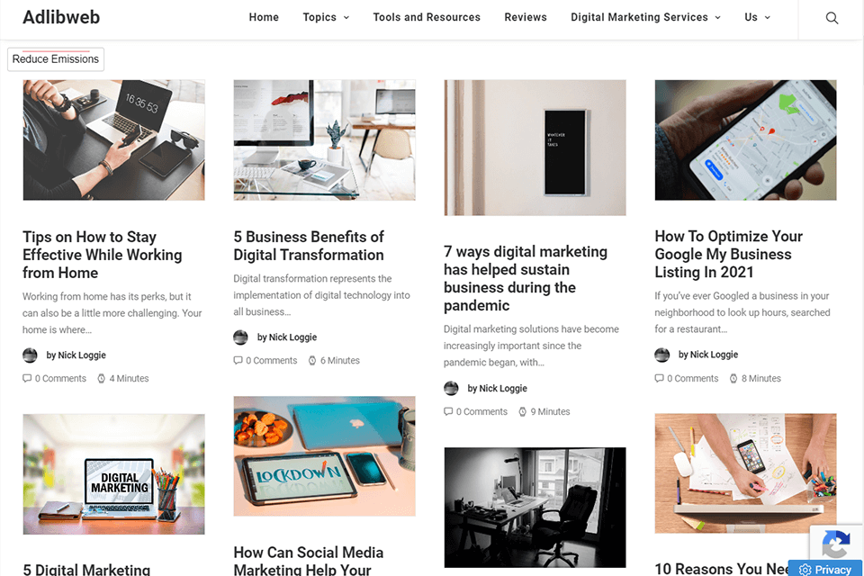 adlibweb dijital pazarlama blog arayüzü