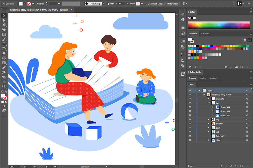 adobe illustrator الواجهة