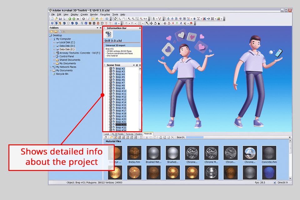 adobe acrobat 3d screen