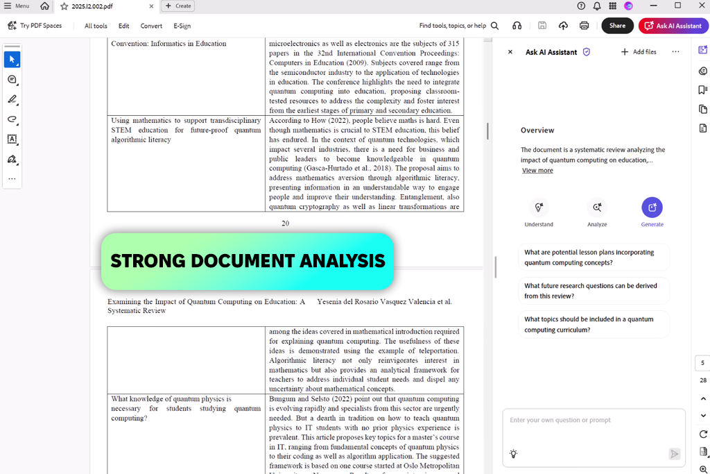 adobe acrobat ai assistant interface