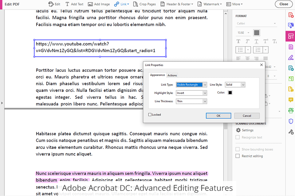 adobe acrobat dc advanced editing features