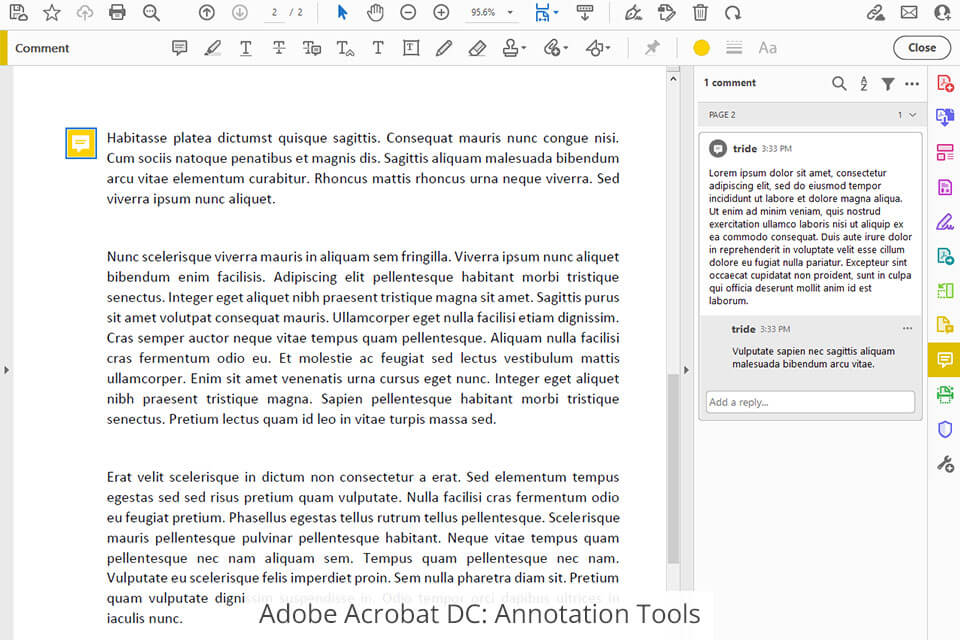 adobe acrobat dc annotation tools