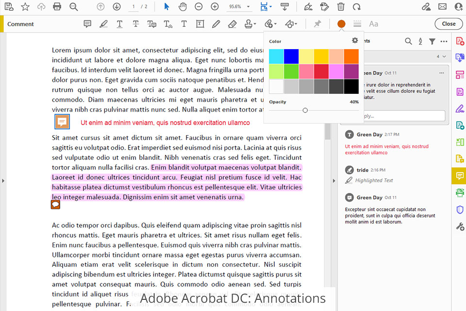 adobe acrobat dc annotations