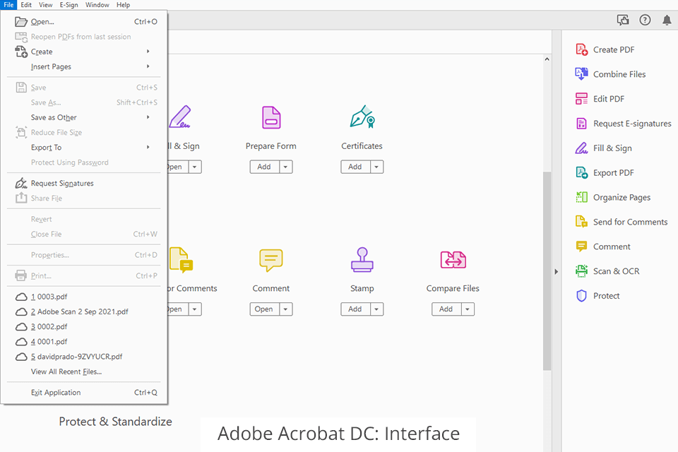 adobe acrobat dc interface