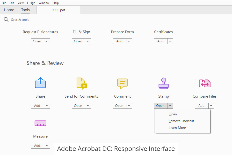 adobe acrobat dc واجهة مستجيبة