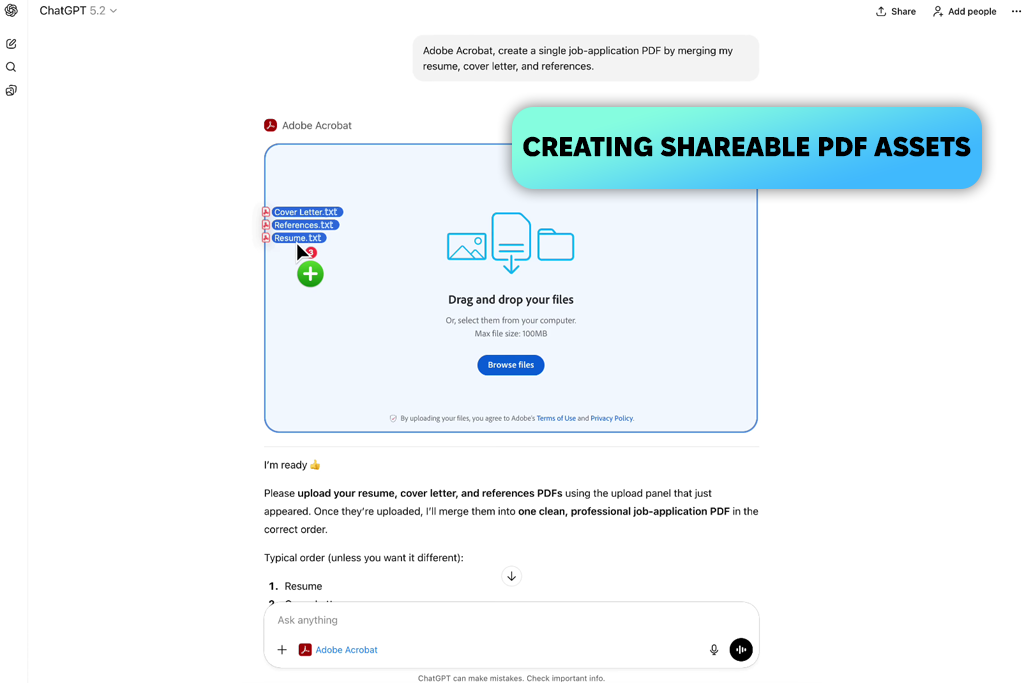 adobe acrobat in chatgpt creation