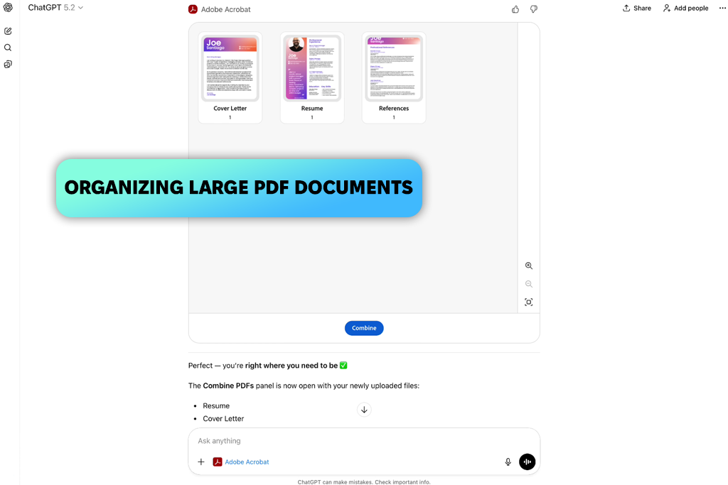 adobe acrobat in chatgpt organizing