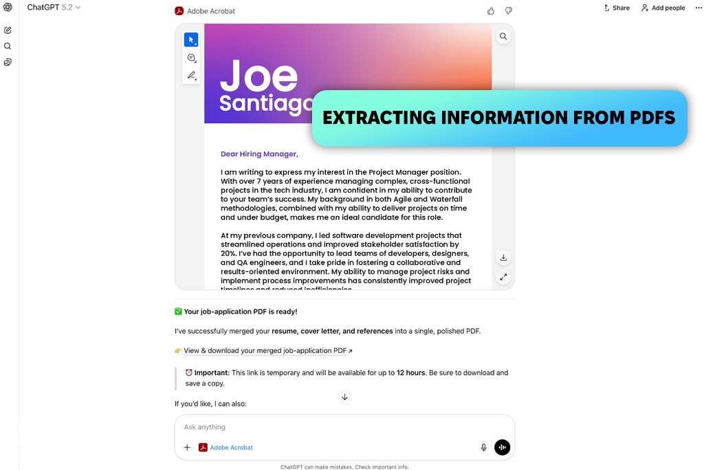 adobe acrobat in chatgpt summarizing