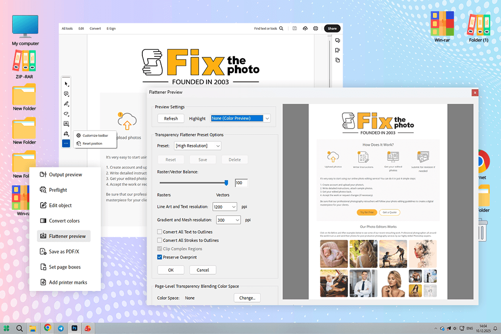 adobe acrobat pdf flattening tool
