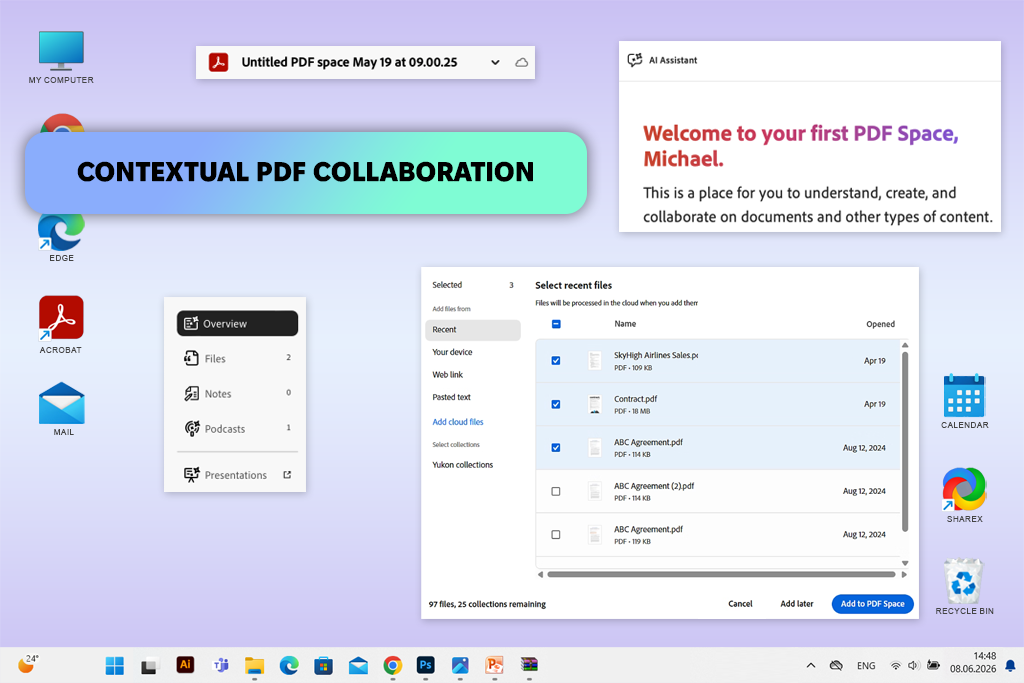 adobe acrobat pdf spaces for document collaboration