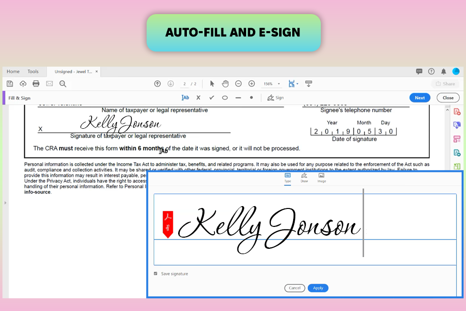adobe acrobat pro dc e-sign