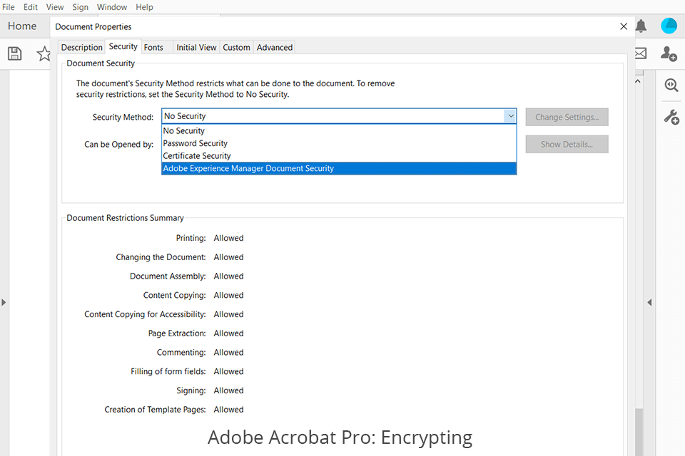 تشفير Adobe Acrobat Pro