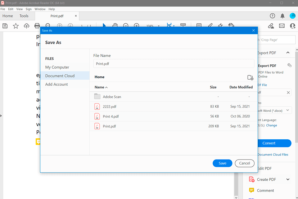 adobe acrobat reader export tolls