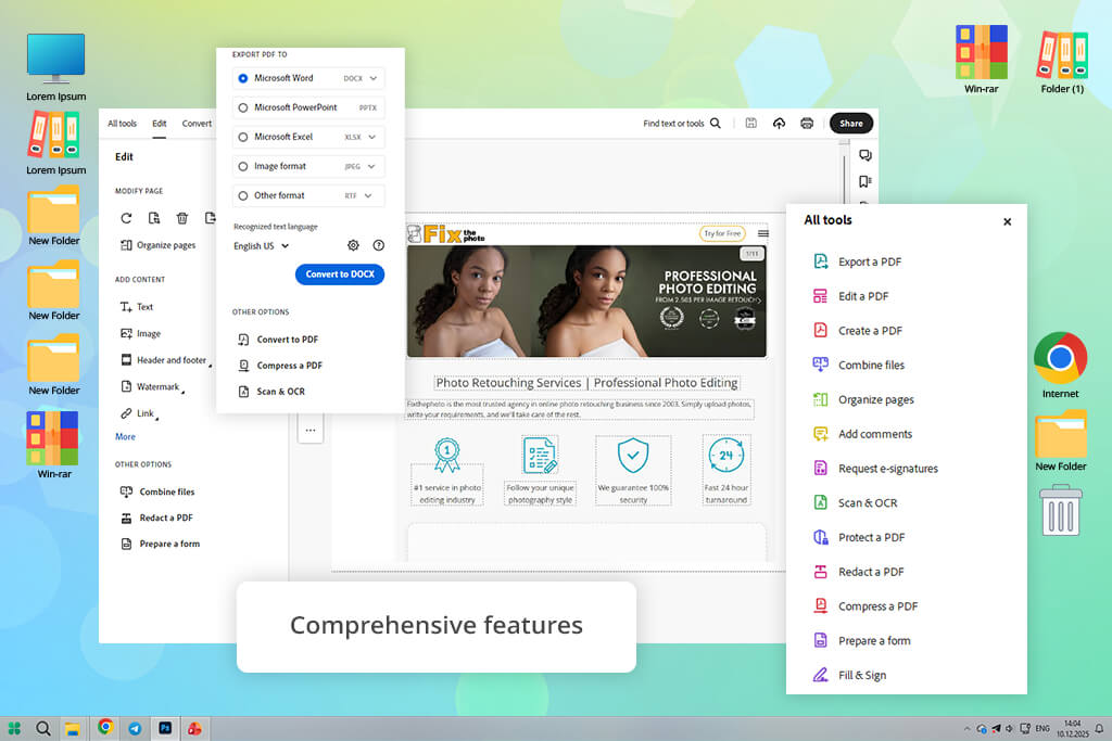 adobe acrobat software interface
