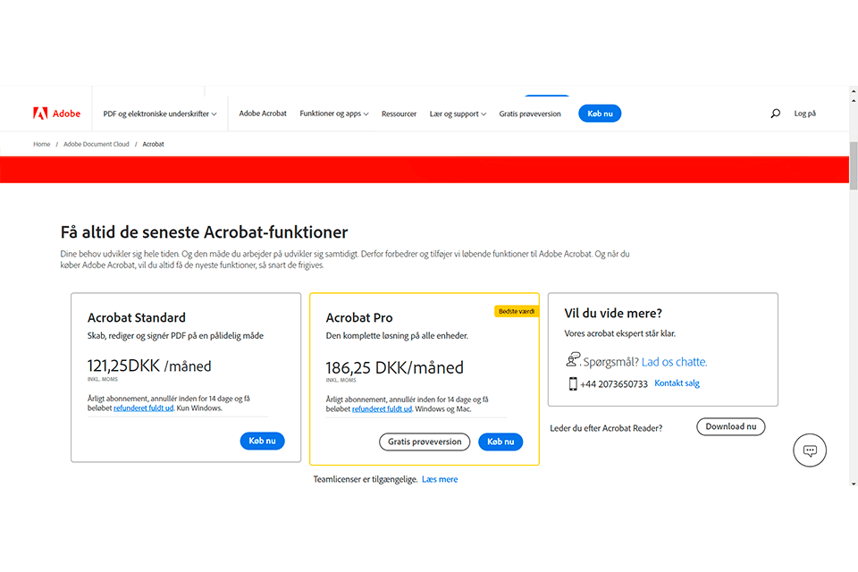 Adobe Acrobat Standard vs Prosammenligning 2024