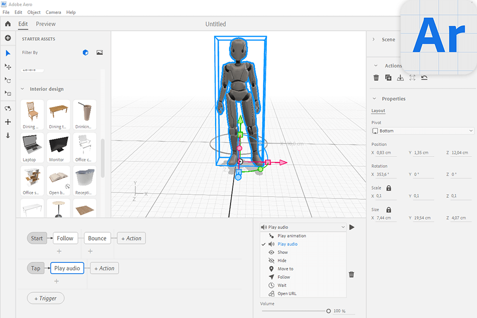 adobe aero interface