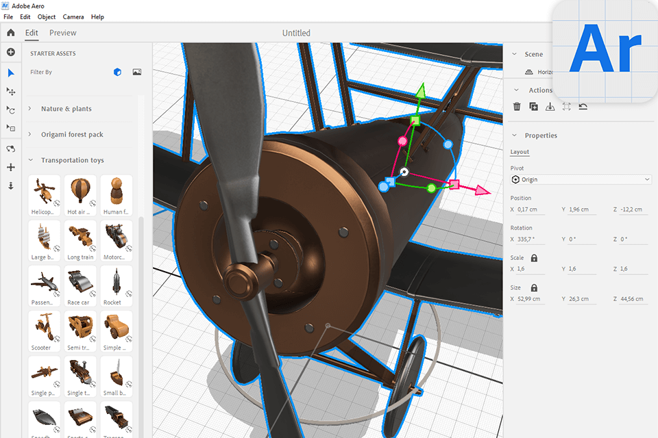 adobe aero interface