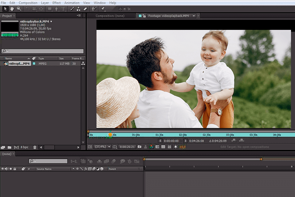 adobe after effects popular software interface