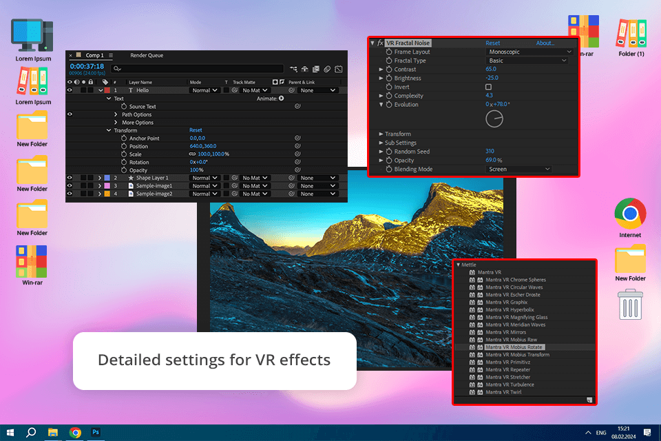 adobe after effects vr settings interface