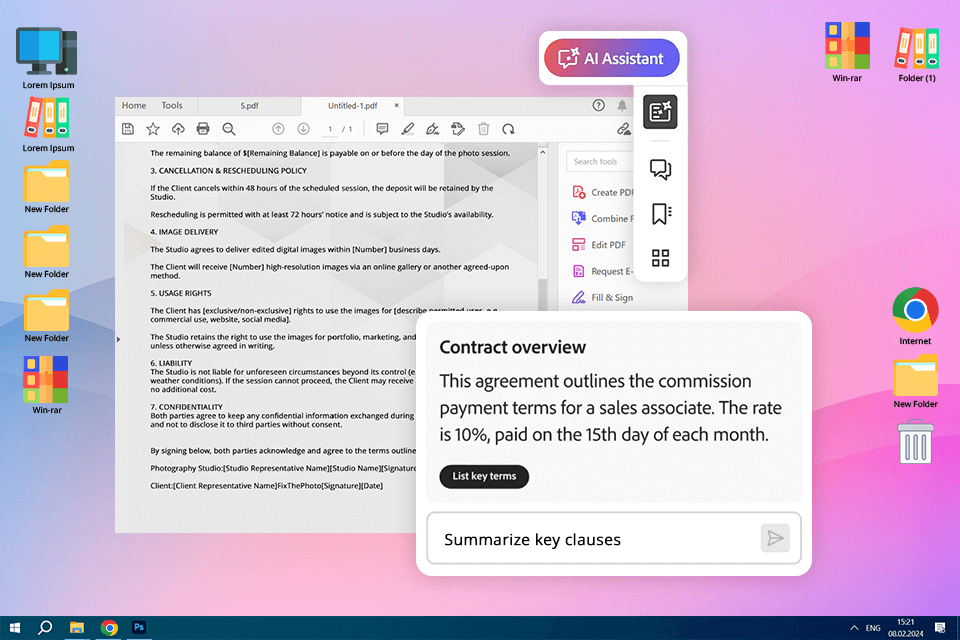 adobe ai assistant acrobat ai contract analysis