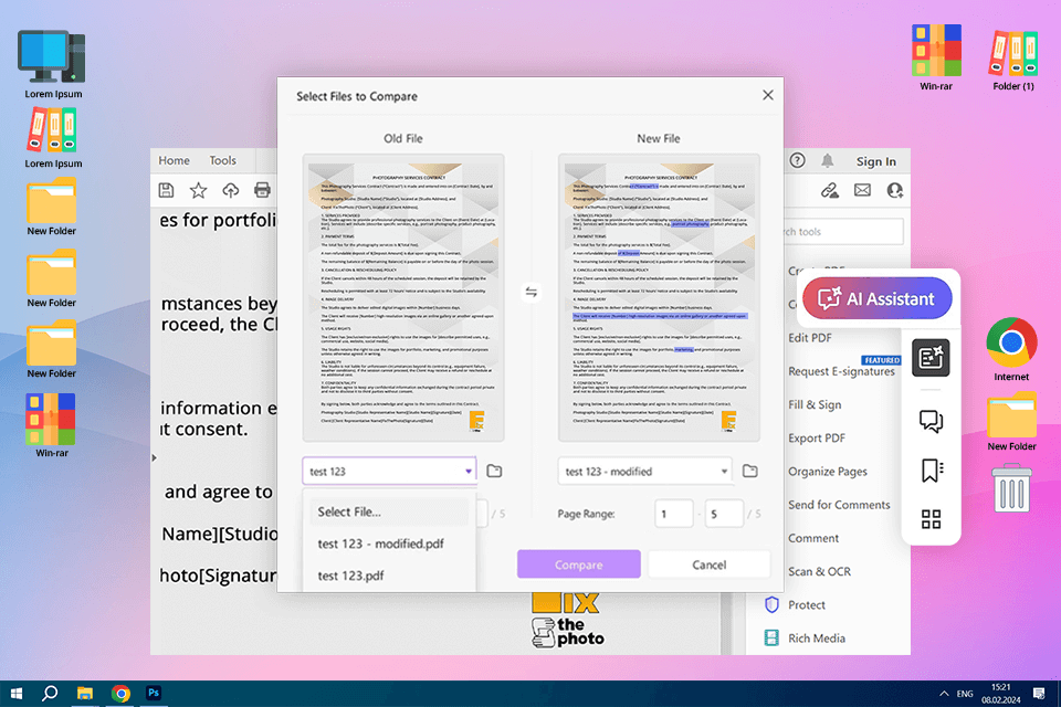 adobe ai assistant acrobat ai document comparison