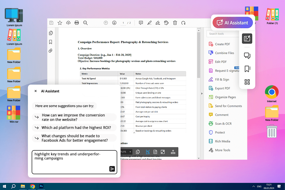 adobe ai assistant acrobat smart table analysis