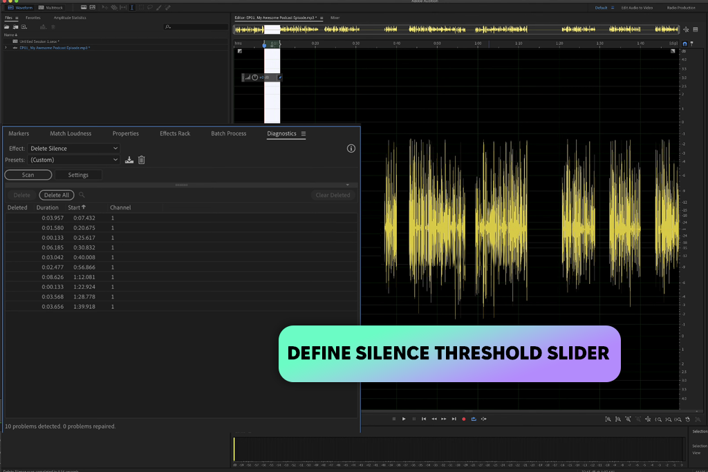 adobe audition ai audio silence remover