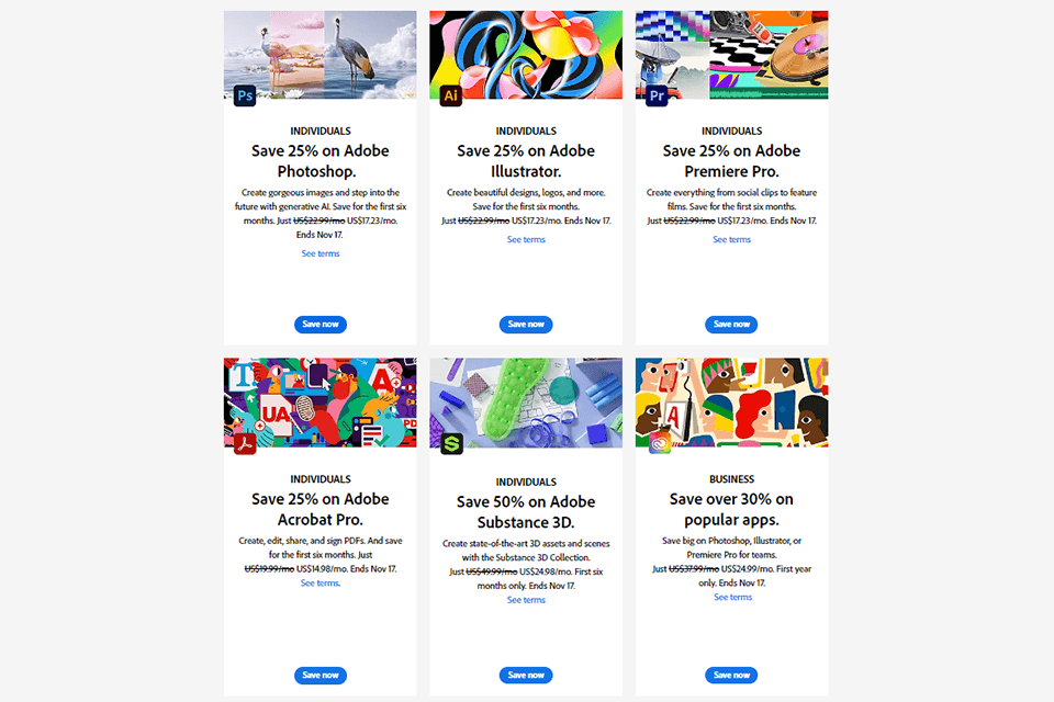 adobe black friday packages