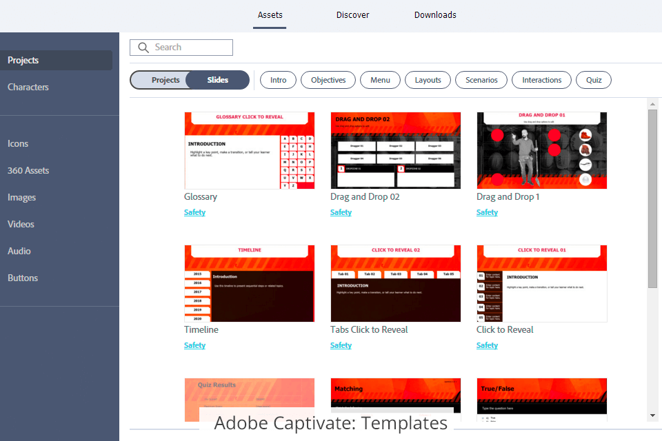 adobe captivate templates