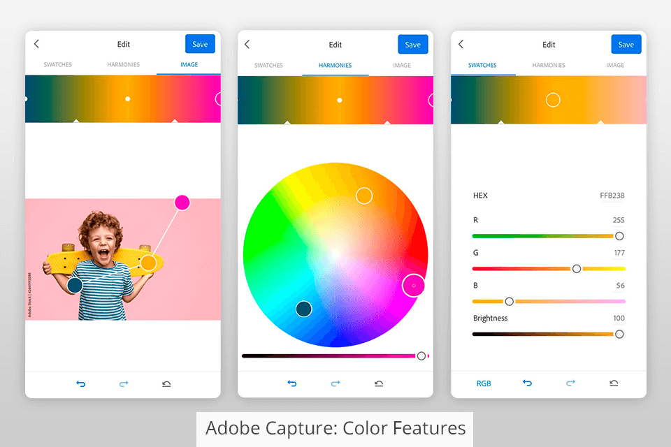 adobe capture color features