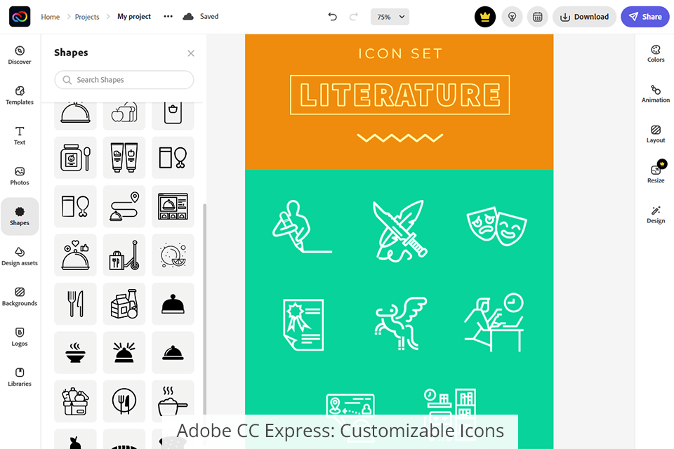 adobe cc express customizable icons