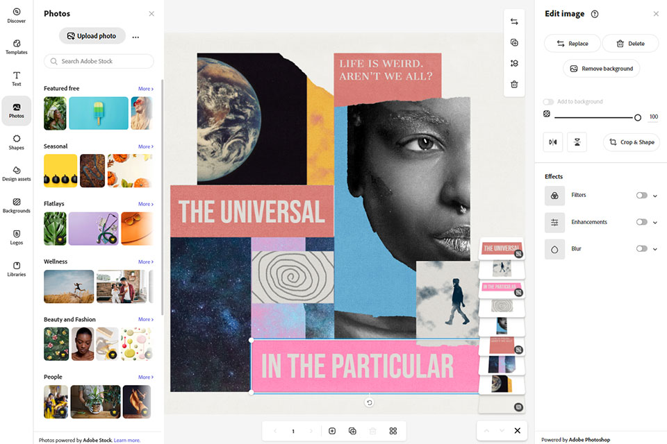adobe cc express desygner alternative interface