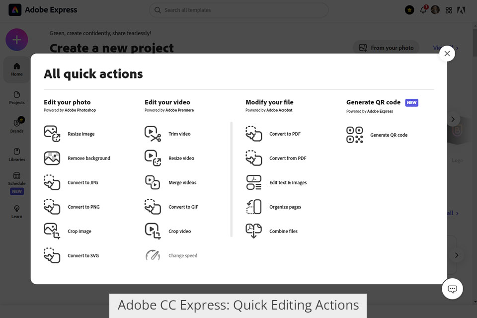 ميزة adobe cc express