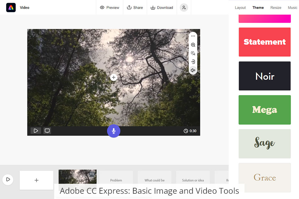 adobe cc express interface