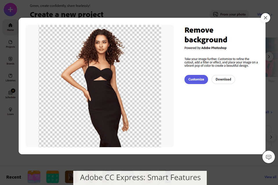adobe cc express removing background