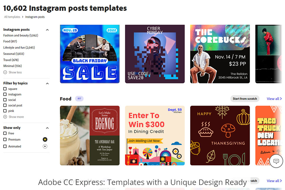 adobe creative cloud express قوالب بتصميم فريد جاهز