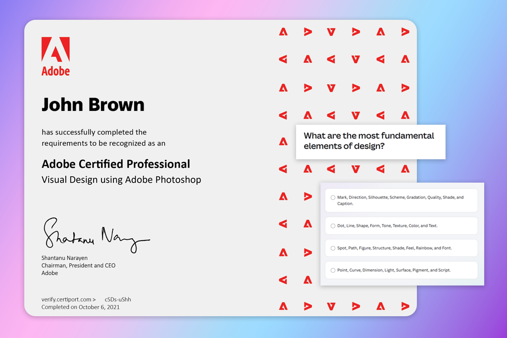 adobe certified professional example